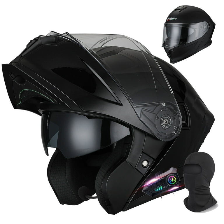 Bluetooth Modular Motorcycle Helmet DOT Approved Full Face Flip Up