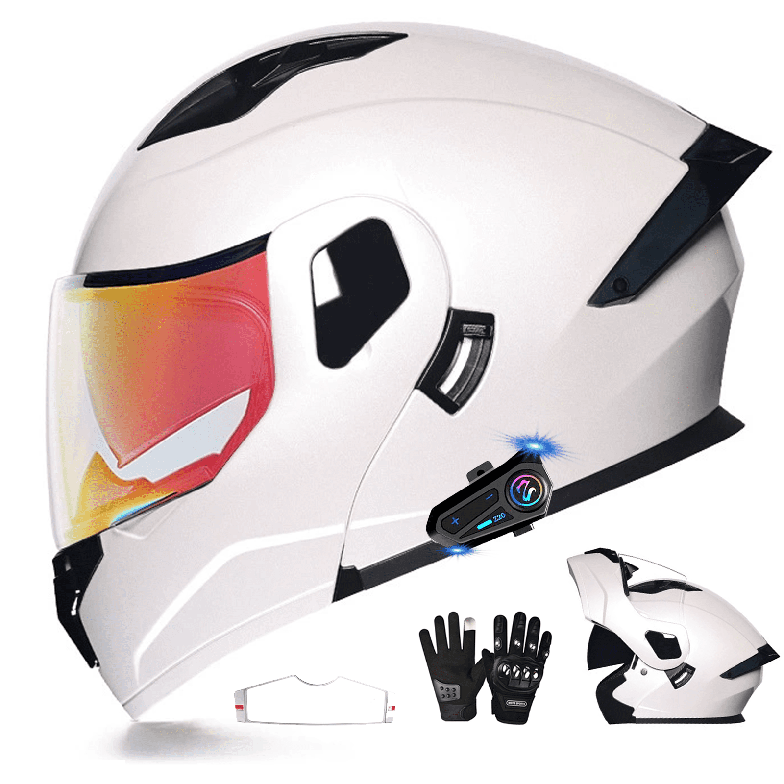 flip up face shield for motorcycle helmet Visor- Smoke Optically correct Vintage Flip-Up Bubble Helmet Visor