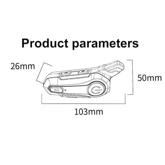 Bluetooth Motorcycle Headset, Waterproof Motorcycle Helmet Bluetooth, Wireless Dirt Bike Helmet Intercom with CVC Noise Cancellation Stereo for Half/Open Face Helmet, Black