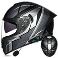 thumbnail image 1 of Bluetooth Motorcycle Helmet, Motorbike Helmets Mens Women Motorcycle Helmets Anti-fog Dual Visors Modular Full Face Flip up Front Motorbike Helmets, ECE DOT Approved Modular Helmet, 1 of 8