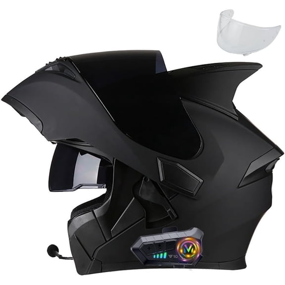 Bluetooth Motorcycle Helmets Helmets for Adults Motorcycle DOT Approved Modular Motorcycle Dual Visor Helmets, Built-in Dual Speaker with Microphone, for Adult Men and Women