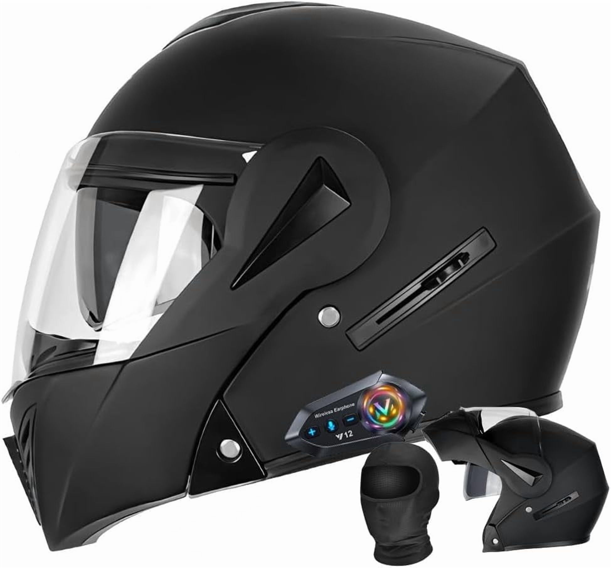 Motorcycle Bluetooth Helmets,Full Face Flip Up Dual Visors Modular Helmets,DOT Approved Helmet,Men And Women Motorbike Helmets (13, XL=(61~62CM - View #9
