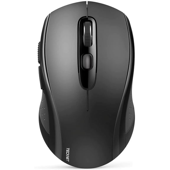 Bluetooth Mouse, 2-in-1(BT 5.0/3.0+2.4Ghz) 4000DPI Wireless Mice with USB Connect Available for Laptop Computer, Portable PC Mouse Mac (USB-A+BT Connect, Black)