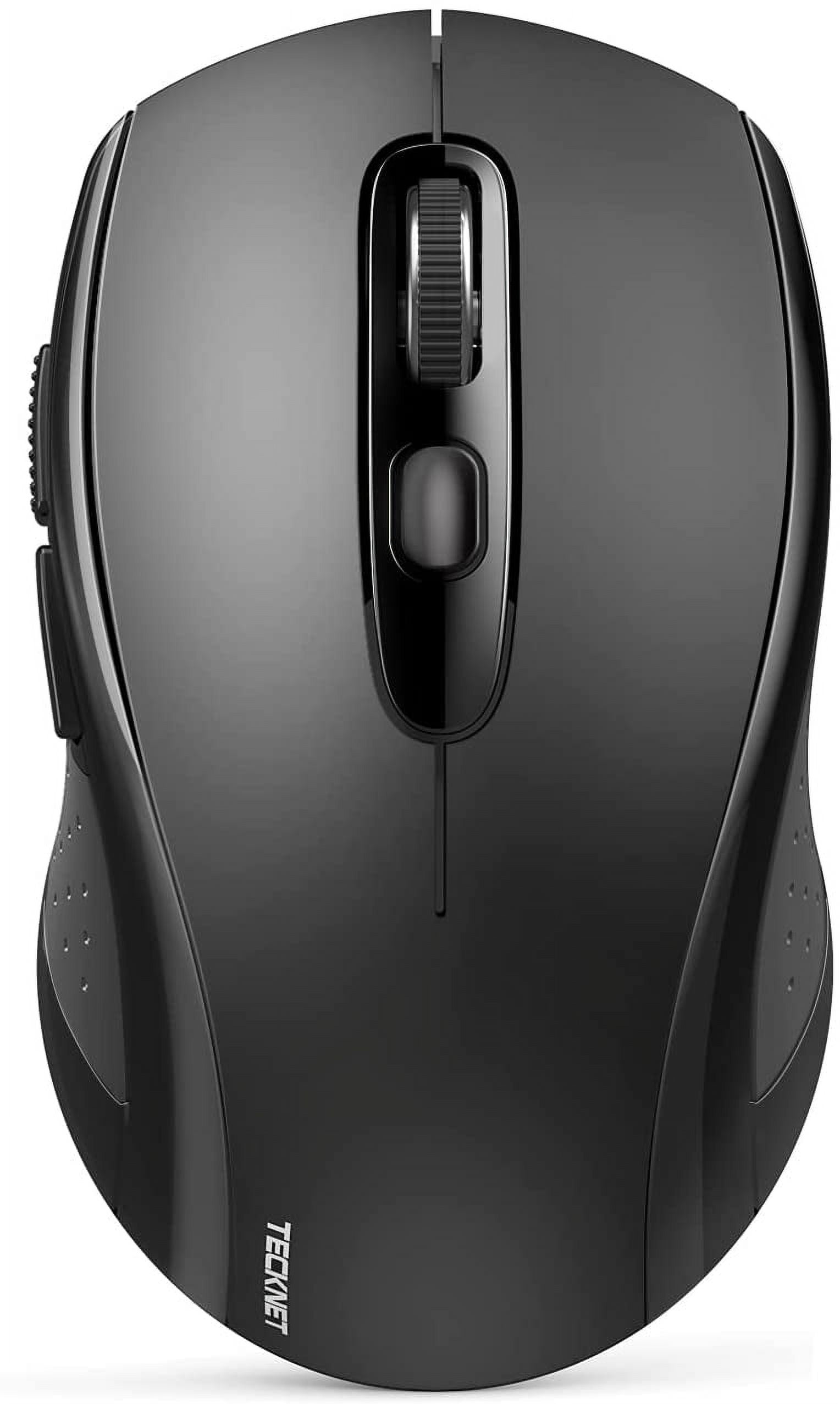 Bluetooth Mouse, 4000DPI Wireless Mice for Laptop 2-in-1(BT 5.0/3.0+2.4Ghz) Computer Portable PC Mouse Wireless with USB Receiver for Mac (USB-A+Bluetooth, Black)