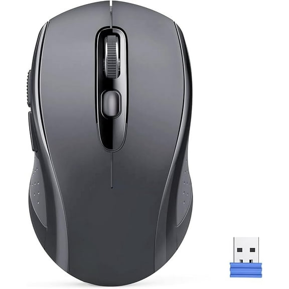 Bluetooth Mouse, 4000DPI Wireless Mouse for Laptop 2-in-1(BT 5.0/3.0+2.4Ghz) Computer Portable PC Mice Wireless with USB Receiver for Mac (USB-A+Bluetooth, Black)