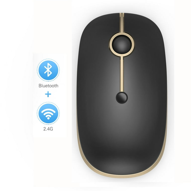 Jelly Comb ワイヤレスマウス 黒 Jelly Comb Silent Wireless Mouse, 2.4G/Bluetooth Mouse with