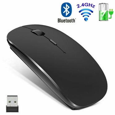 Bluetooth Mouse Mice for iPad MacBook Pro Air 2.4GHz Wireless Mouse for PC Laptop Tablets (Black)