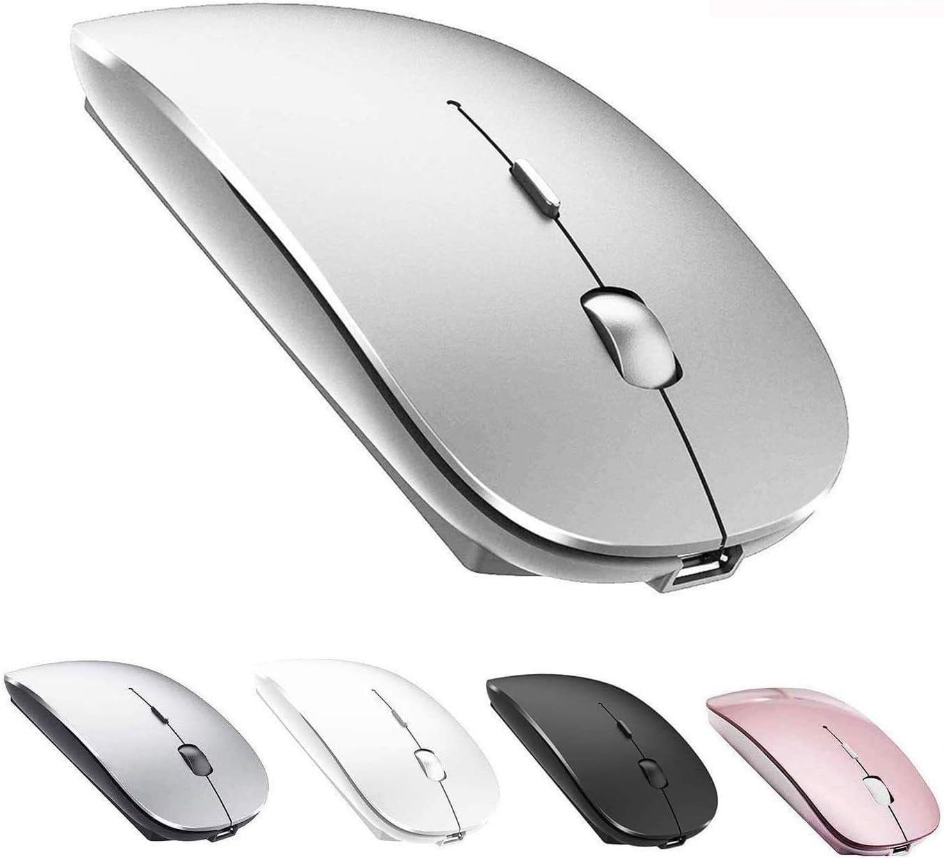 Bluetooth Mouse,Rechargeable Wireless Mouse for MacBook Pro/MacBook Air/Laptop/PC/Mac/iPad pro/Computer,Bluetooth 5.2 + 3.0 +2.4G USB Receiver