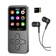 Bluetooth Mp3 Player with Speaker,64GB Portable HiFi Sound Student Player Walkmans Player Digital Music Mp3 Mp4 Player with FM Recorder E-Book,Video