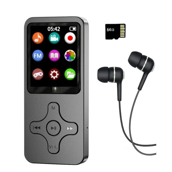 Bluetooth Mp3 Player with Speaker,64GB Portable HiFi Sound Student Player Walkmans Player Digital Music Mp3 Mp4 Player with FM Recorder E-Book,Video