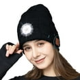 thumbnail image 1 of Bluetooth Music Beanie Knit Hat for Men Women Rechargeable Wireless Cap Headset Headphone Speaker for Outdoor Sports- Black, Valentines Day Gift, 1 of 6