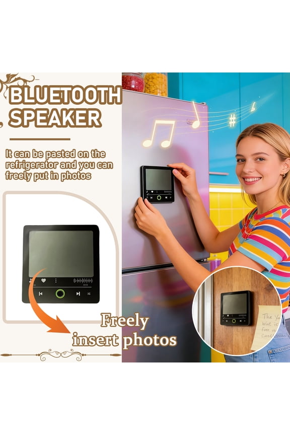 Bluetooth Music Fridge Magnet Custom Photo Music Player Magnet for Anniversary Wedding Gift Personalized Refrigerator Decoration Magnetic Picture Frame