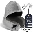 thumbnail image 1 of Bluetooth Music Semicircular Neck Pillow with Hood Wireless Bluetooth Speaker Suitable Airplane,Car,Office,and Outdoor Camping for Sleeping, Resting The Best Travel Essentials. (Light Gray), 1 of 4