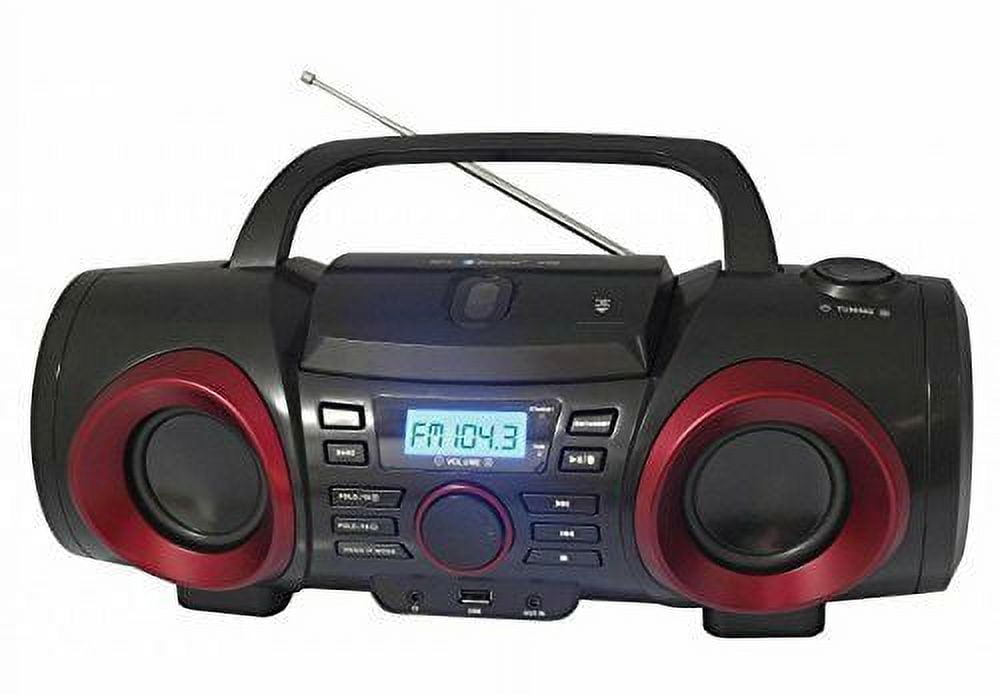 Bluetooth Naxa NPB-267 Portable Stereo Boombox MP3 CD Player AM/FM Radio AUX-IN USB