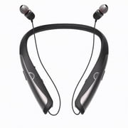 Bluetooth Neckband Headphone, Retractable Headphones with Bluetooth, Stereo Noise Cancelling Earphones, Around the Neck Headphones for Office Meetings and Daily Commuting, Black
