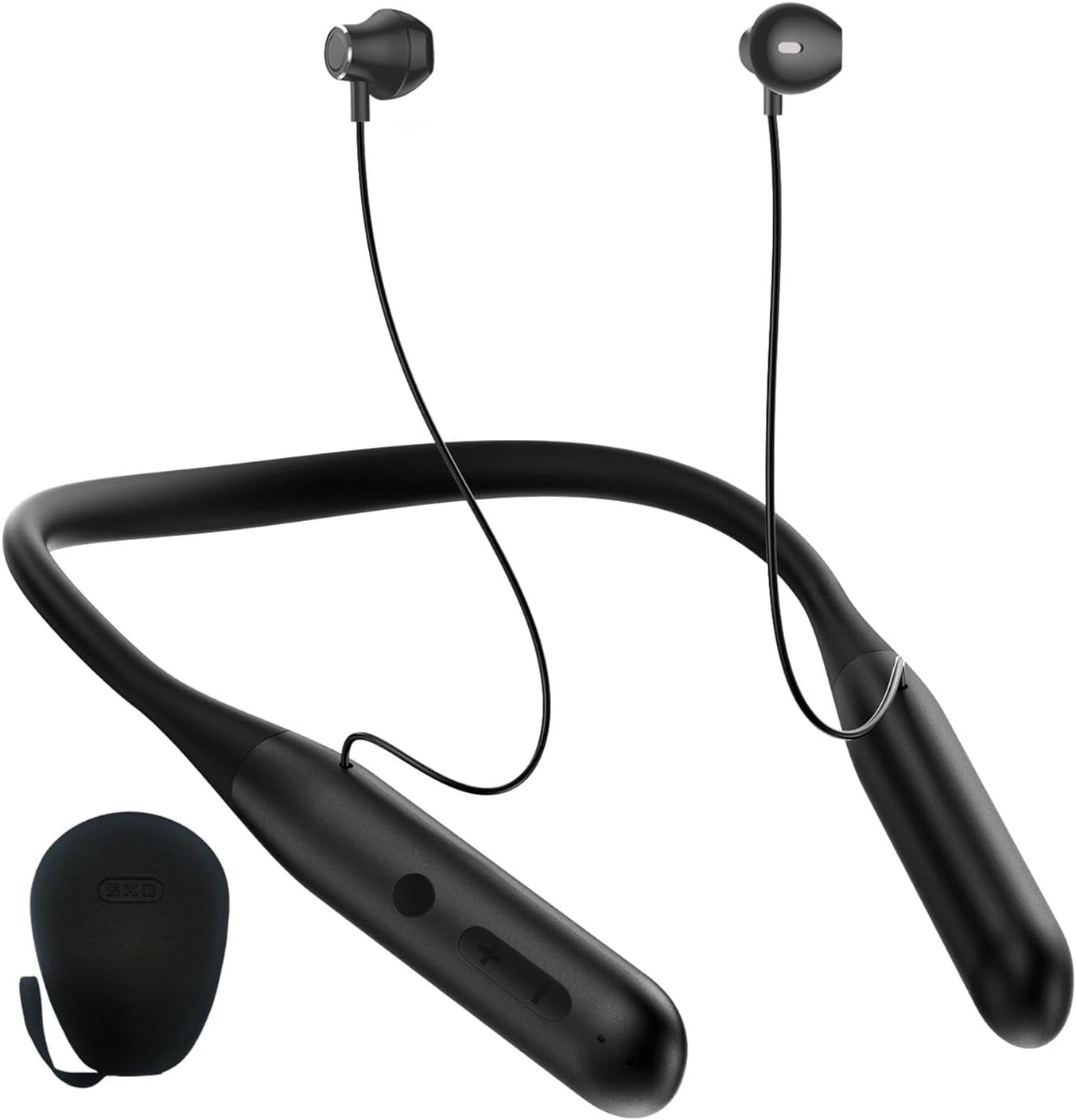 Bluetooth Neckband Headphones 100 Hours Long Playtime,Around The Neck Bluetooth Earbuds with Microphone,Waterproof Sport Earphone,Over The Neck Headset with Storage Case