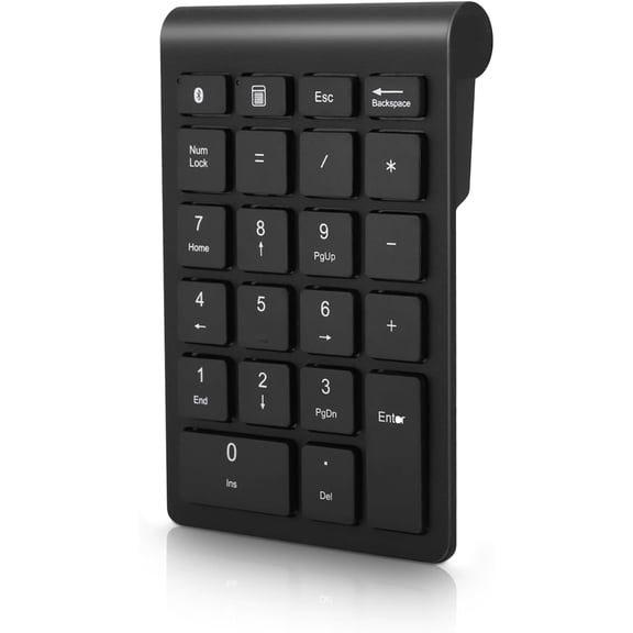Bluetooth Number Pad,22 Keys Portable Mini Financial Accounting Numeric KeypadBluetooth 5.0 10 Key Numeric Keypad for Laptop/Desktop/PC/Notebook(Black)