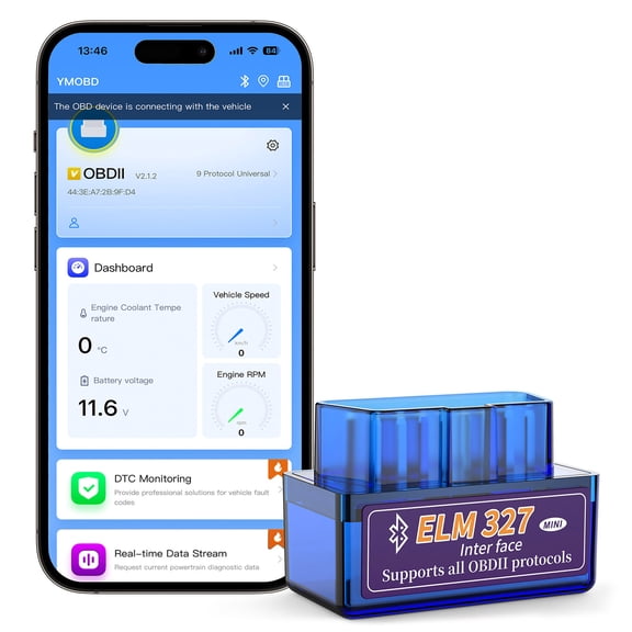 Bluetooth OBD2 Scanner ELM327, Wireless Car Diagnostic Scan Tool, OBD-II Code Reader for iOS & Android