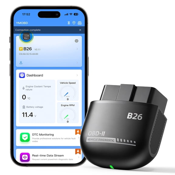 Bluetooth OBD2 Scanner, Wireless Car Diagnostic Scan Tool, OBD-II Code Reader for iOS & Android