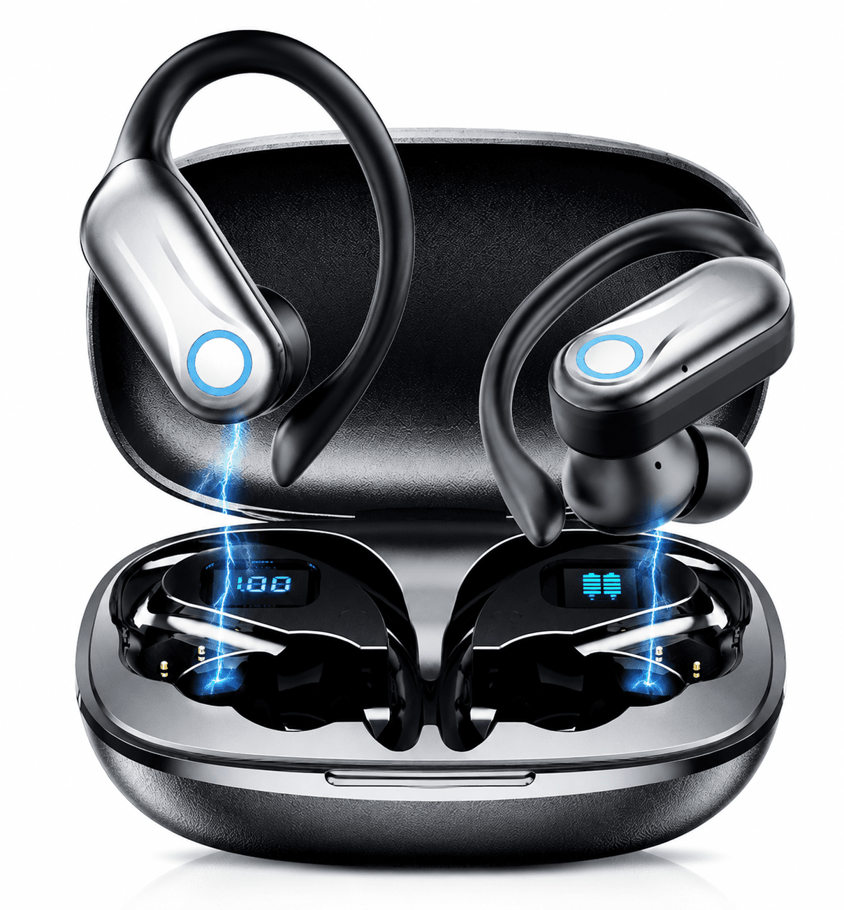 ETEPEHI Wireless Earbuds - 68Hrs Bluetooth 5.4 Headphone Sport, Bluetooth Earbuds Stereo Deep Bass Over Ear Bud with Earhooks, Wireless Headphones for Workout/Running thumbnail 2
