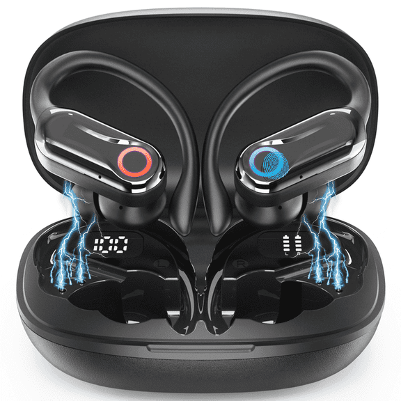 ETEPEHI Wireless Earbuds - Bluetooth Earbuds Stereo Deep Bass Over Ear Bud with Earhooks, IPX7 Waterproof In-Ear Wireless Headphones for Workout/Running