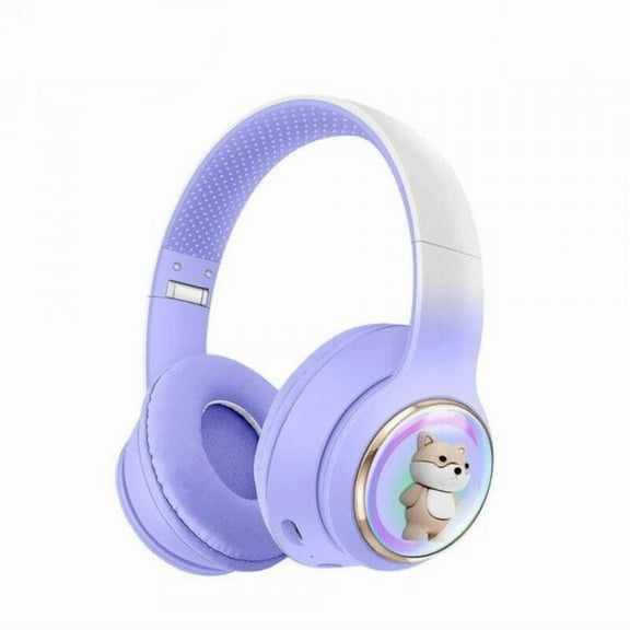 Bluetooth Over-Ear Headphones with Cute Dog LED Design, Comfort Ear Cups & Immersive Sound AKZ52 for Universal Cell Phone And Bluetooth Device