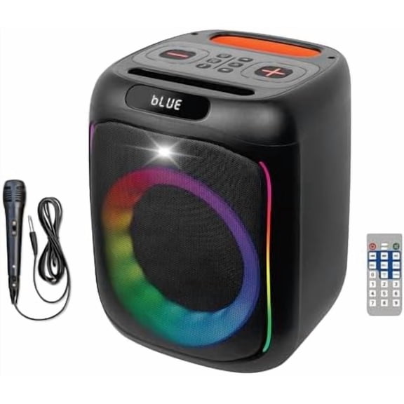 Bluetooth Party Speaker Karaoke Machine, Portable Outdoor Wireless Speaker with 8 Subwoofer Wire Microphones, Remote Control High-Fidelity Sound for Home Party Entertainment (BT-63K)
