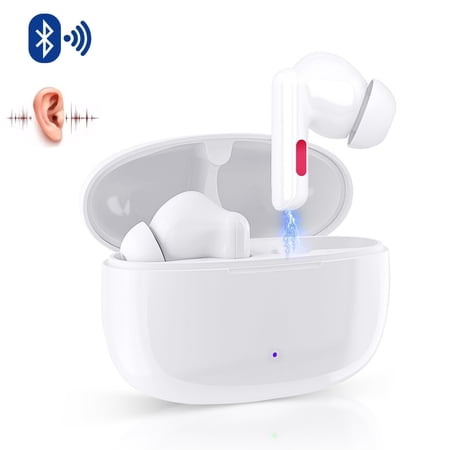 Bluetooth Personal Sound Amplifiers for Ears with Noise Reduction,Enhanced Speech, Feedback Cancellation, Mini Invisible Sound Amplifier Voice Enhancer Devices with Portable Charging Case for Seniors