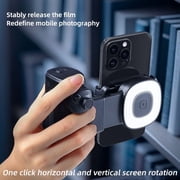 Bluetooth Camera Grip Remote, One-Click 90  Rotation, Focus Control and Shutter Button, Compatible with Phone and Camera, 3-Color Fill Light, Black.
