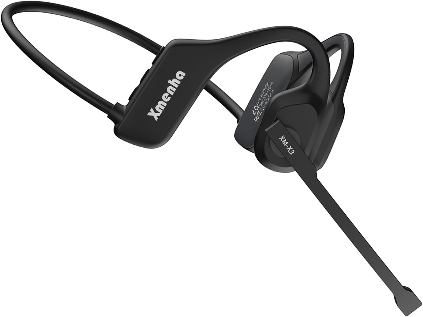Bluetooth Phone Headset Wireless Bluetooth with Noise Cancelling Microphone, Open Ear Air Conduction Bluetooth Headphones with Mic for Work, PC, Laptop, Truckers, Cell Phone, Truck Drivers,Sports