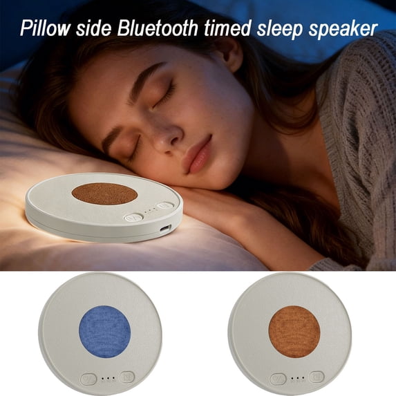 Bluetooth Pillow Sleep Speaker Under Pillow – White Noise Machine for Sleeping, Music, Timer, Portable Bedside Sound Machine for Adults, Travel, Office
