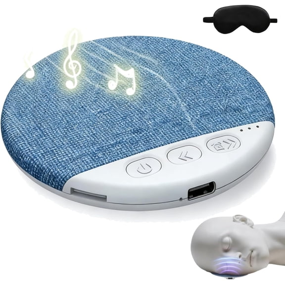 Bluetooth Pillow Speaker for Sleeping, Ultra-Thin Under Pillow Speaker, Portable Sleep Speaker with Bluetooth 5.4, Long Battery Life, Soft Flat Design for Side Sleepers, White Noise & Audio (Blue)