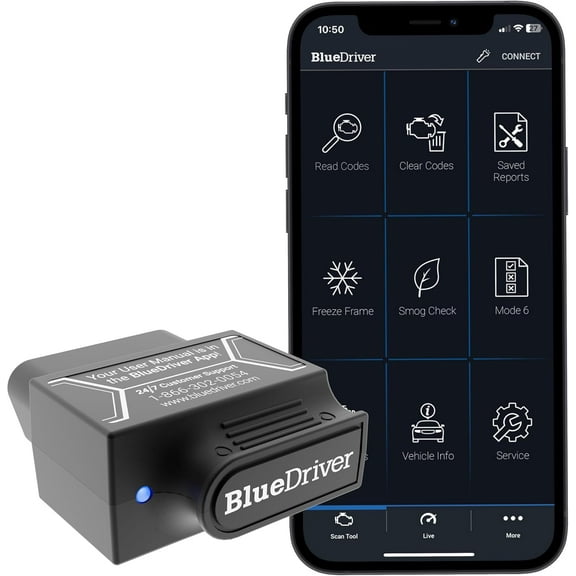 Bluetooth Pro OBDII Scan Tool for iPhone & Android - No Subscription Fee OBD2 Car Scanner and Code Reader Diagnose Check Engine, ABS, SRS, Airbag 7000+ Issues on Vehicles 1996+