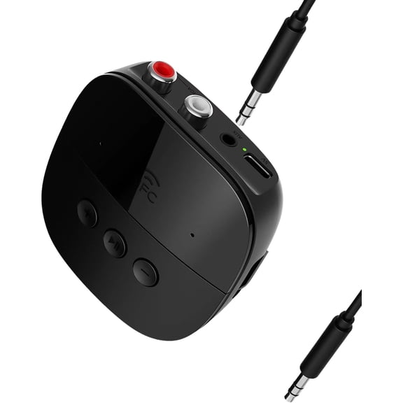 Bluetooth Receiver, BT 5.2 Audio Receiver, with NFC 3.5mm AUX/RCA Jack, Plug and Play, Transmitter Receiver with USB Port and TF Card for Home Stereo/TV/Speakers/PC