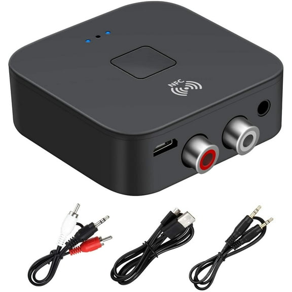Bluetooth Receiver for Home Stereo RCA, 3.5mm AUX Wireless Audio Adapter for Home and Car Stereo System,NFC-Enabled