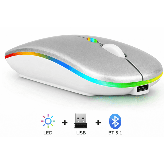 Bluetooth Rechargeable wireless Mouse for MacBook pro MacBook Air Mac Laptop Chromebook Windows Notebook MacBook HP PC DELL