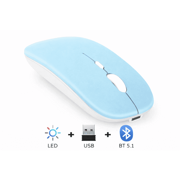 Bluetooth Rechargeable wireless Mouse for MacBook pro MacBook Air Mac Laptop Chromebook Windows Notebook MacBook HP PC DELL