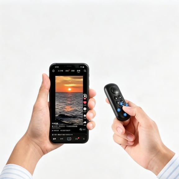 GENMAI Remote Control for Phone, Wireless Selfie Shutter & Media Controller - No App Setup, Universal for iPhone/Android, Pocket-Sized for Content Creation, Vlogging, TikTok/YouTube Shorts