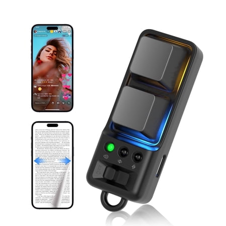 Bluetooth Remote Control Shorts Video, TikTok Scrolling Remote, Page Turner Clicker, Phone Remote Control, Compatible with iOS and Android, Black