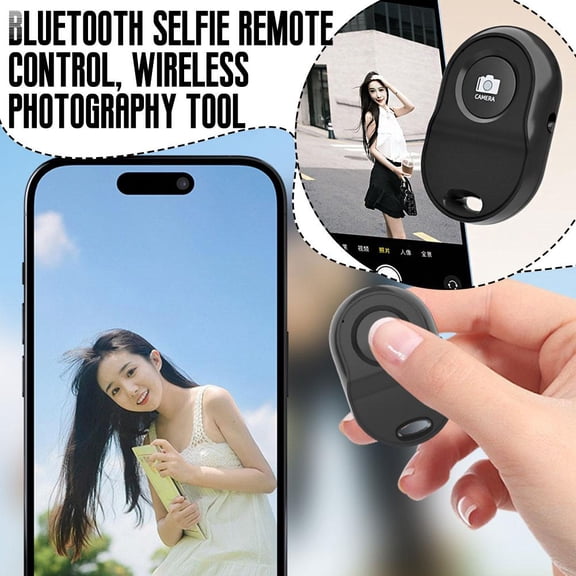 Bluetooth Remote Shutter for Phone, Wireless Camera Remote Control Selfie Button for Photos & Videos, Hands-Free Selfie Clicker