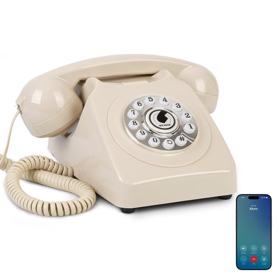 Bluetooth Retro Desk Phone with Handset and Speaker Wireless Bluetooth Landline Phone Compatible with Android & Ios