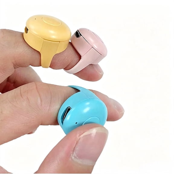 Bluetooth Ring Remote Control, Wireless Phone Camera Shutter for Selfie, Video Page Turner Clicker 