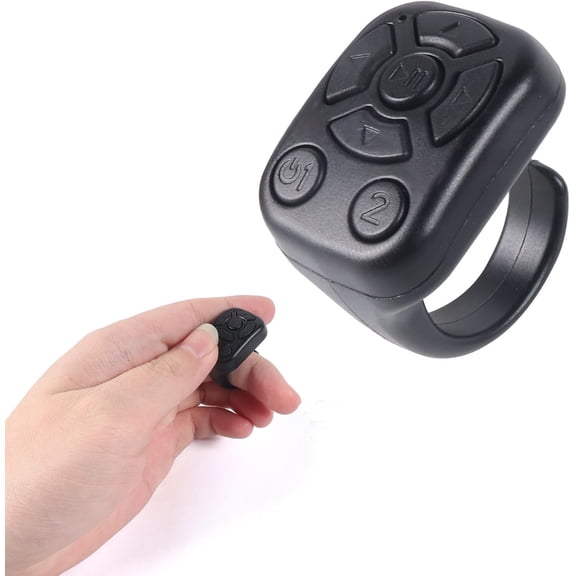 Bluetooth Ring Remote Controller - Comfortable Wear for Easy Video Browsing and Photography, 10M Wireless Control, Compatible with Most Smartphones/Apps for Streamers and Content Creators (Black)