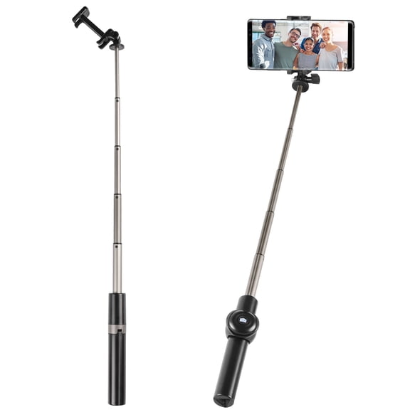Bluetooth Selfie Stick Tripod, 26.4" Extendable Phone Tripod with Wireless Remote, Portable Selfie Stick for iPhone & Android