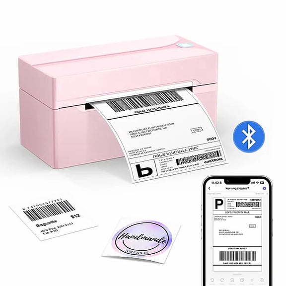 Bluetooth Shipping Label Printer, HKHKPI 4x6 Portable Thermal Address Label Maker for Small Business, Compatible with iPhone, Android, Windows & Mac, Works with Amazon USPS Etsy Shopify