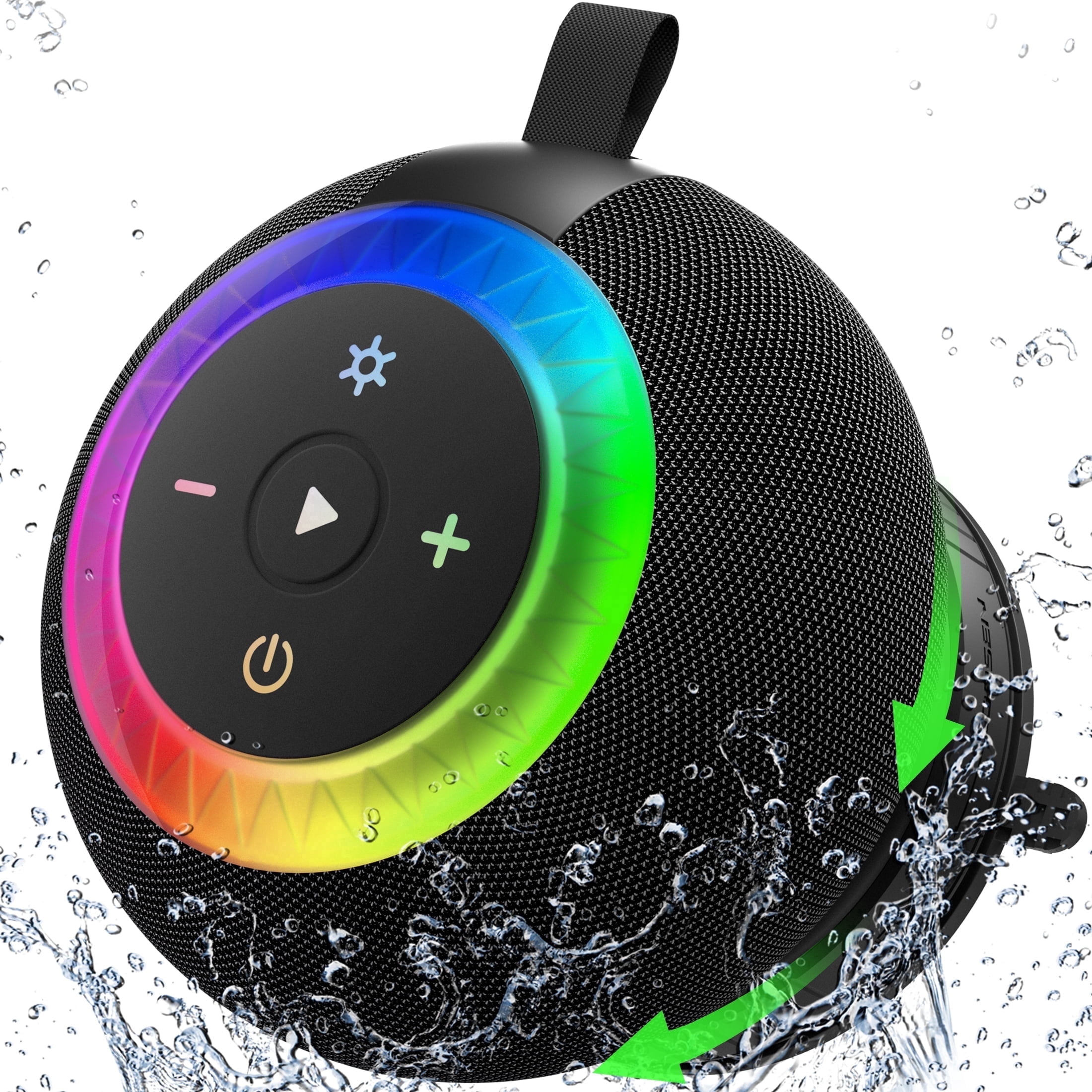 Portable Bluetooth Speaker, Waterproof Shower Speaker, IPX7 Removable Suction Cup with Vacuum Knob, 360° Surround Sound, RGB Lights, Outdoor Speaker Bluetooth for Pool, Beach, Kayak Essentials, Gifts