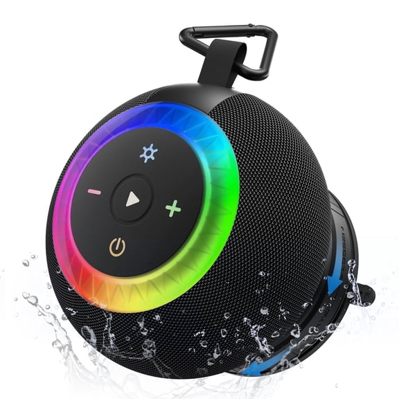 DTIRD Bluetooth Shower Speaker, Portable Bluetooth 5.4 Speaker, IPX7 Waterproof with 360° Surround Clear Sound, RGB Lights & Suction Cup for Bathroom, Pool, Beach