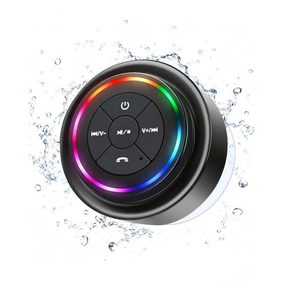 LED Lighting Bluetooth Portable Speaker with Charging Cable, Black