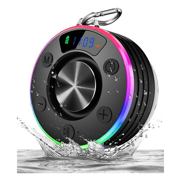 Bluetooth Shower Speaker Waterproof, Mini Bluetooth Shower Speaker Suction Cup, Shower Radio Wireless with RGB Lights