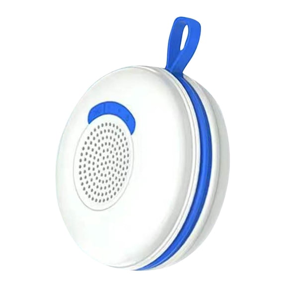 Bluetooth Shower Speaker Waterproof, Portable Bluetooth Wireless Speaker, 3 in Round Unit, Clear Sound Output, Steamy Bathroom, White Blue, Hanging Loop, 1 Pc